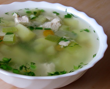 как варить суп с кабачками и курицей